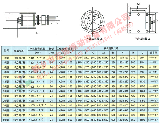 YJD-HX型叶轮给料机外形尺寸